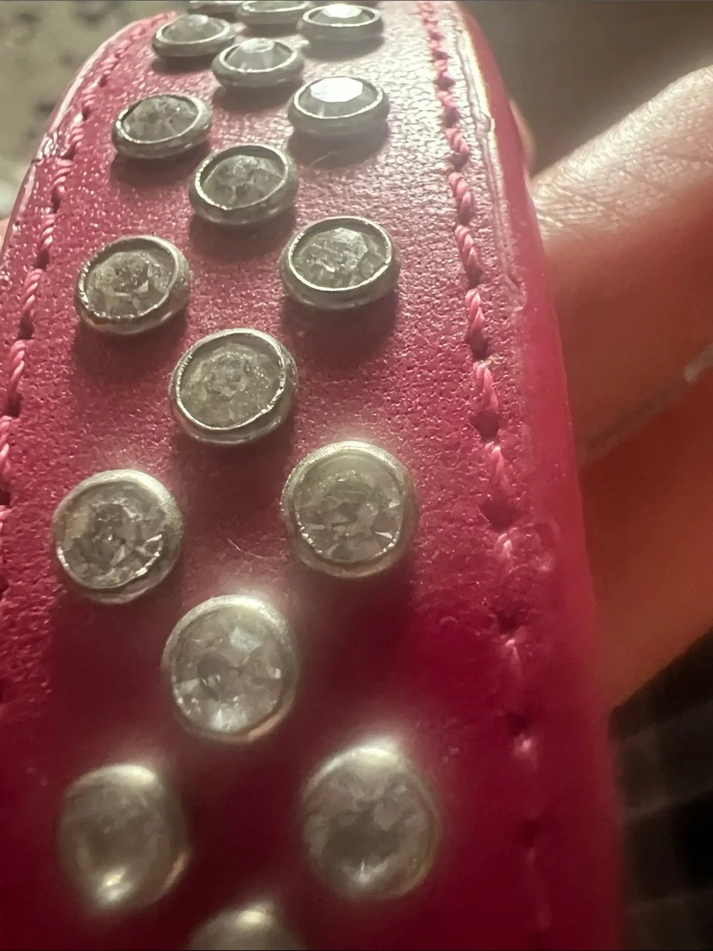 Pink Crystal-Studded Dog Collar - Unbranded
